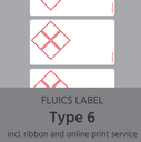 FLUICS Barcode-Etikettenpaket - Typ 6, entfernbar, Chemikalien resistent - à 1000 Etiketten - Art. Nr. FL-0012