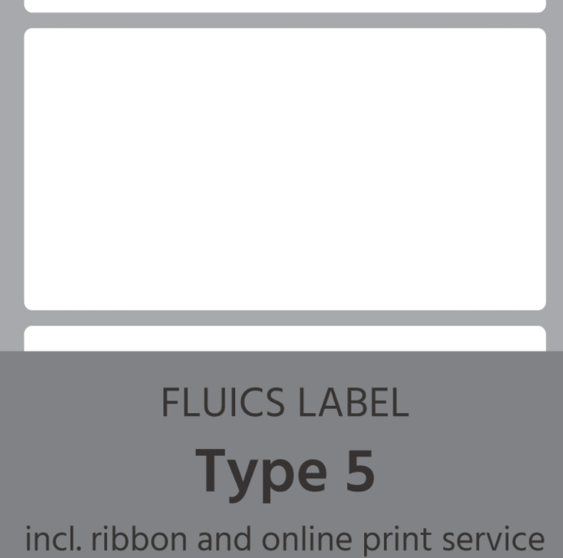 FLUICS Barcode-Etikettenpaket - Typ 5, entfernbar, Chemikalien resistent - à 500 Etiketten - Art. Nr. FL-0011