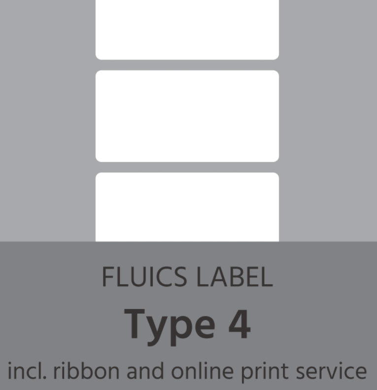 FLUICS Barcode-Etikettenpaket - Typ 4, entfernbar, Chemikalien resistent - à 1.000 Etiketten - Art. Nr. FL-0010
