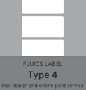 FLUICS Barcode-Etikettenpaket - Typ 4, entfernbar, Chemikalien resistent - à 1.000 Etiketten - Art. Nr. FL-0010