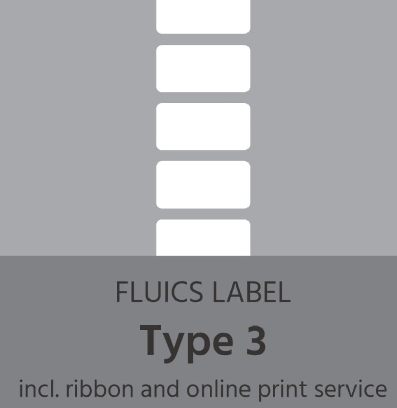 FLUICS Barcode-Etikettenpaket - Typ 3, entfernbar, für Freezer - à 2.000 Etiketten - Art. Nr. FL-0009