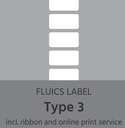 FLUICS Barcode-Etikettenpaket - Typ 3, entfernbar, für Freezer - à 2.000 Etiketten - Art. Nr. FL-0009