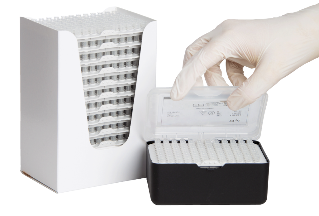 Moonlab® Leere Pipettenspitzenbox schwarz/transparent passend für 1000µl, 1 Stück - Art. Nr. 40207