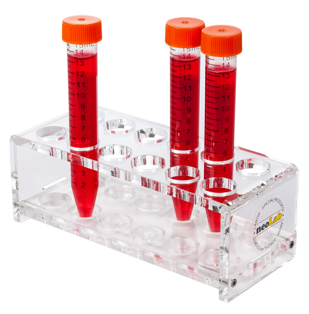neoLab acrylic test tube rack f. 2 x 6 tubes Ø 18 mm, 57 mm high | item no. 15102