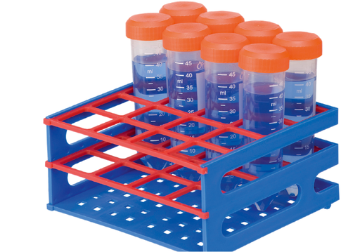 [21634] neoRack® tube rack, can be assembled blue/red, PP, 4 x 4 30 mm tubes - Art. No. 21634