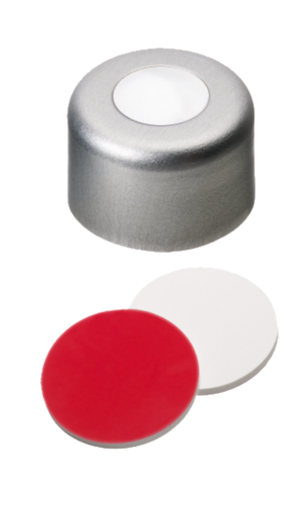 [70612] neochrom Alu-Boerdelverschluss ND8 farblos mit Loch, Silikon weius PTFE rot Art. Nr. 70612