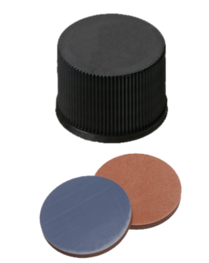 [70775] neochrom Schraubkappen ND13 geschlossen, Septum Butyl rot/PTFE grau, 100 St./Pa Art.nr. 70775