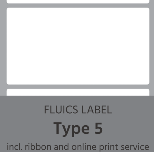 [FL0011] FLUICS Barcode-Etikettenpaket - Typ 5, entfernbar, Chemikalien resistent - à 500 Etiketten - Art. Nr. FL-0011