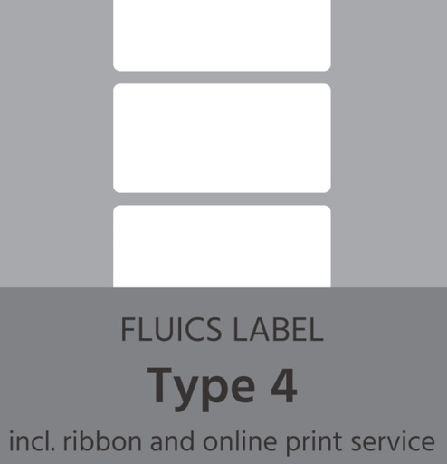 [FL0010] FLUICS Barcode-Etikettenpaket - Typ 4, entfernbar, Chemikalien resistent - à 1.000 Etiketten - Art. Nr. FL-0010