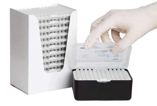 [40207] Moonlab® Leere Pipettenspitzenbox schwarz/transparent passend für 1000µl, 1 Stück - Art. Nr. 40207
