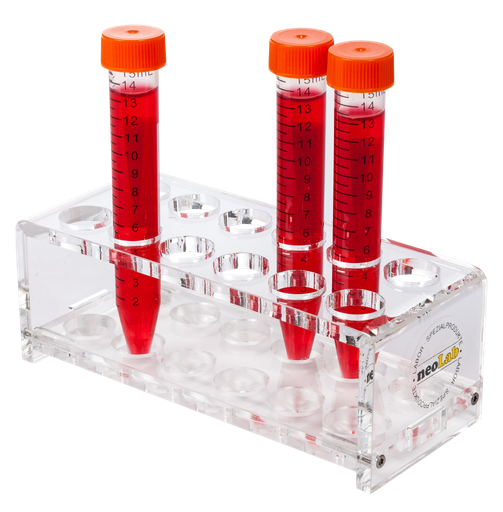 [15102] neoLab acrylic test tube rack f. 2 x 6 tubes Ø 18 mm, 57 mm high | item no. 15102